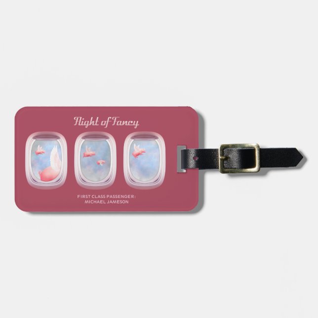 Flight of Fancy-Where Pigs Fly Luggage Tag (Front Horizontal)