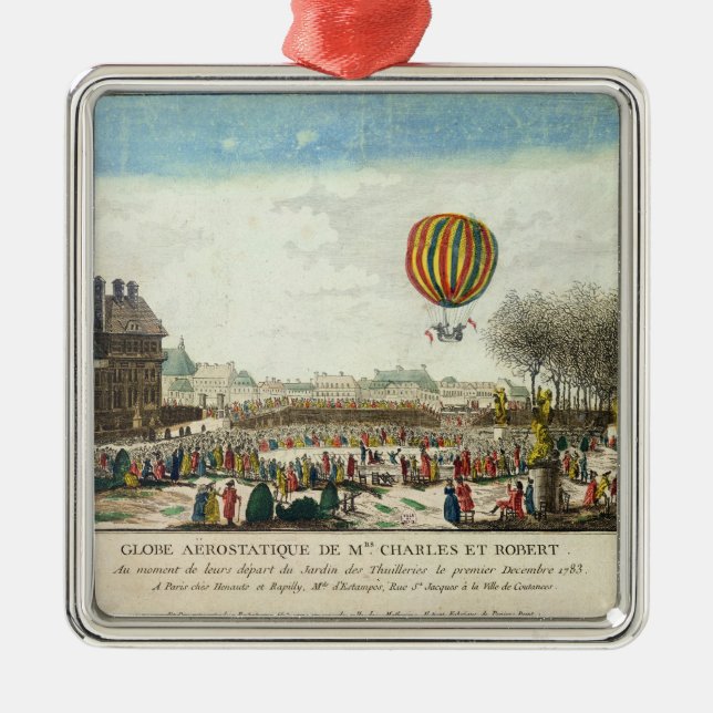 Flight of Jacques Charles  and Nicholas Robert Metal Tree Decoration (Front)