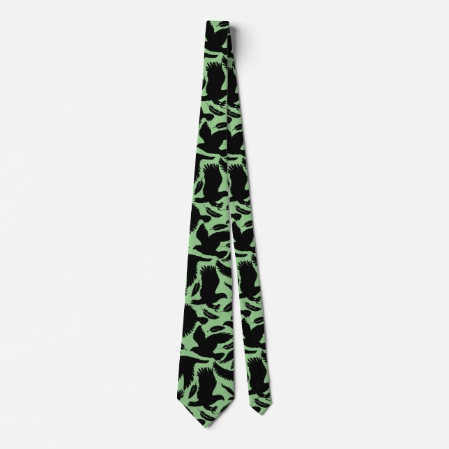 Flight of the Eagles black.w L Green BG Tie (Front)
