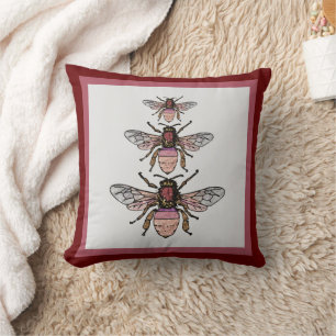 Flight of the glitter bees cushion