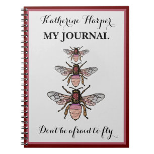Flight of the glitter bees custom notebook