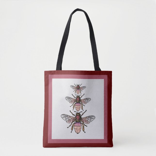 Flight of the glitter bees tote bag (Front)