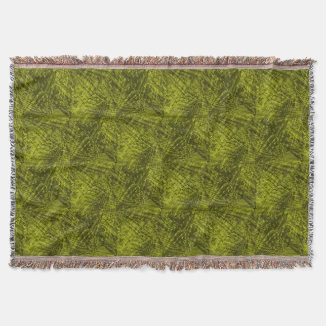 Flight of the green rosella abstract pattern throw blanket (Front)