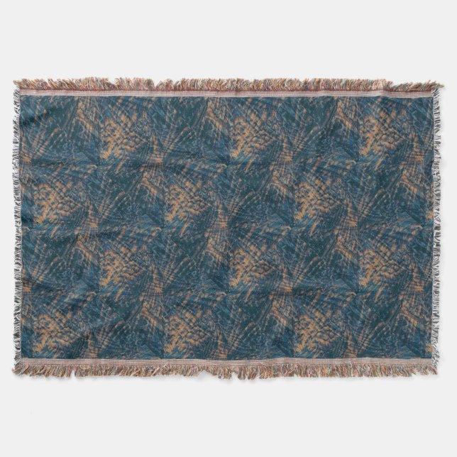 Flight of the peacock abstract pattern throw (Front)