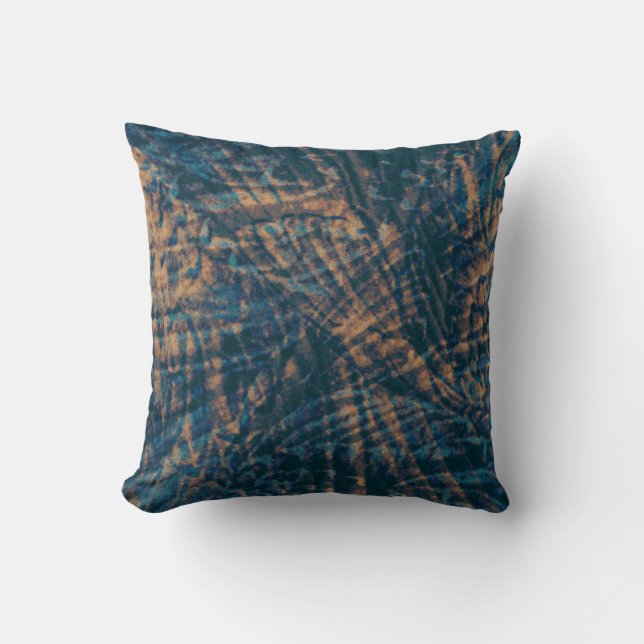 Flight of the peacock abstract pillow (Front)
