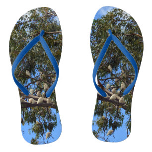 "Flight of the Wild: White Australian Cockatoos  Flip Flops
