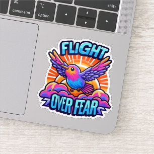 Flight Over Fear Motivational Hummingbird Sticker 