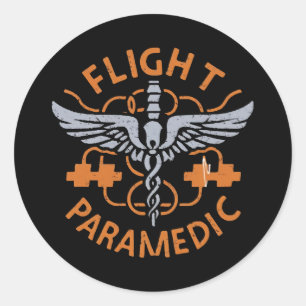 Flight paramedic classic round sticker