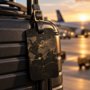 Flight Path Map Aviation Luggage Tag