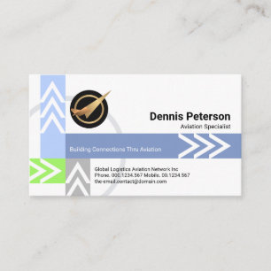 Flight Path Pattern Logistics Pilot Service Business Card