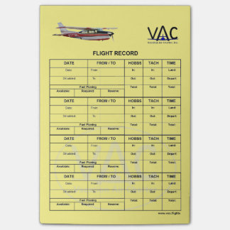 Flight Record N777WL Post-it® Notes 4 x 6