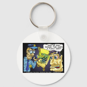 Flight Risk Funny Bird Cartoon Gifts & Tees Key Ring
