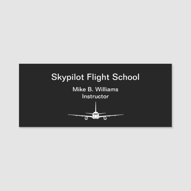 Flight School Instructor Name Tag (Front)