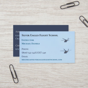  Flight School/ Instructor/ Pilot  Helicopter Business Card