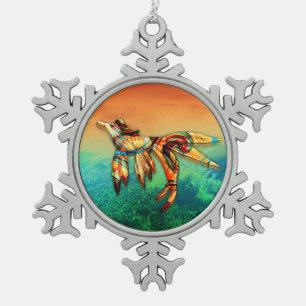 Flight Snowflake Pewter Christmas Ornament