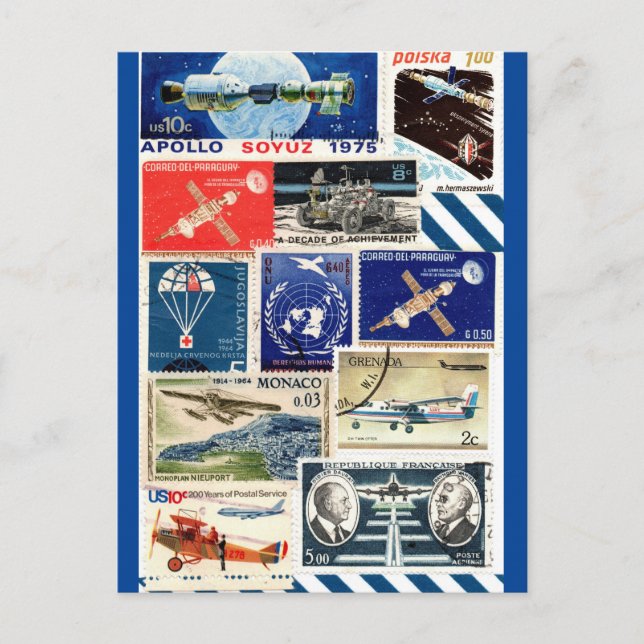 Flight Stamps Postcard (Front)