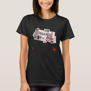 Flight Ticket Chula Vista Girl Chula Vista Boardin T-Shirt