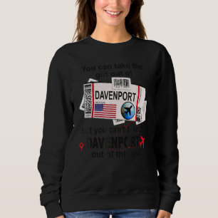 Flight Ticket Davenport Girl from Davenport Board Sweatshirt