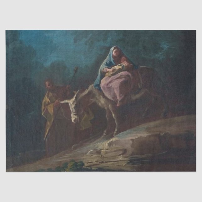 Flight to Egypt by Francisco Goya Tissue Paper (Front)