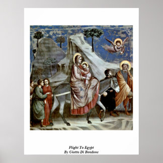 Flight To Egypt By Giotto Di Bondone Poster