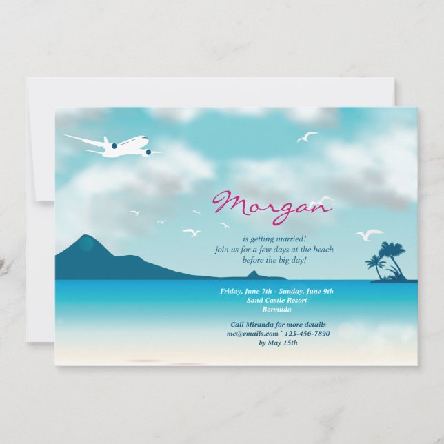 Flight to the Tropics Invitation (Front)