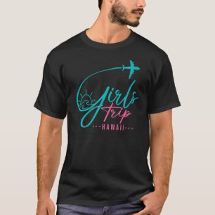 Flight Travel Hawaii Hawaiian Matching Girls Trip T-Shirt