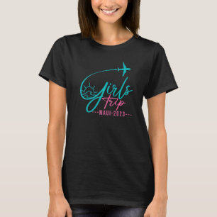 Flight Travel Maui Hawaiian Matching Girls Trip T-Shirt