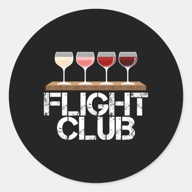 Flight Wine Club Fomo Wine Tasting Sample Rose Red Classic Round Sticker (Front)