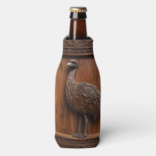 Flightless Wonders: Australian Emu Wood Print, Bottle Cooler