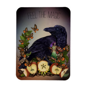 Flights of Fantasy Raven Faery Art Postcard Magnet