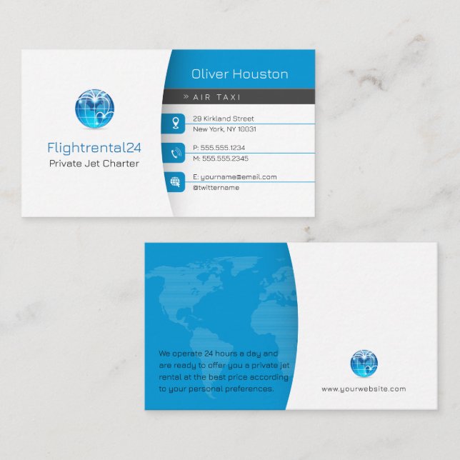 Fligt Rental | Flight Taxi Business Card (Front/Back)