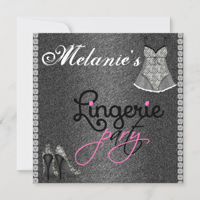 Fling With Bling Lingerie Party Invitation (Front)