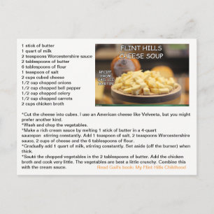Flint Hills Cheese Soup Recipe Postcard