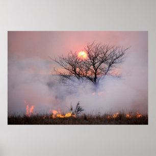 Flint Hills Kansas Prairie Burn Poster