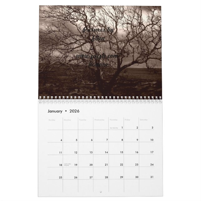Flint Hills of Kansas Calendar (Jan 2026)