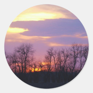 Flint Hills sunset Classic Round Sticker