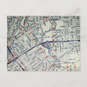 Flint, MI Vintage Map Postcard