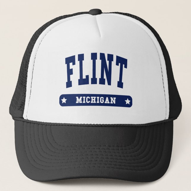 Flint Michigan College Style tee shirts Trucker Hat (Front)