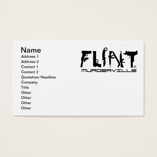 Flint Michigan Murderville Business Cards