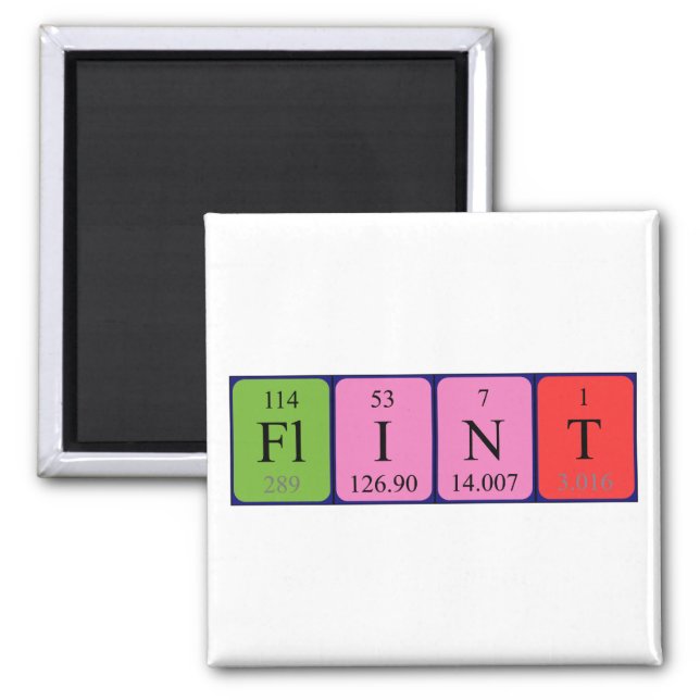 Flint periodic table name magnet (Front)