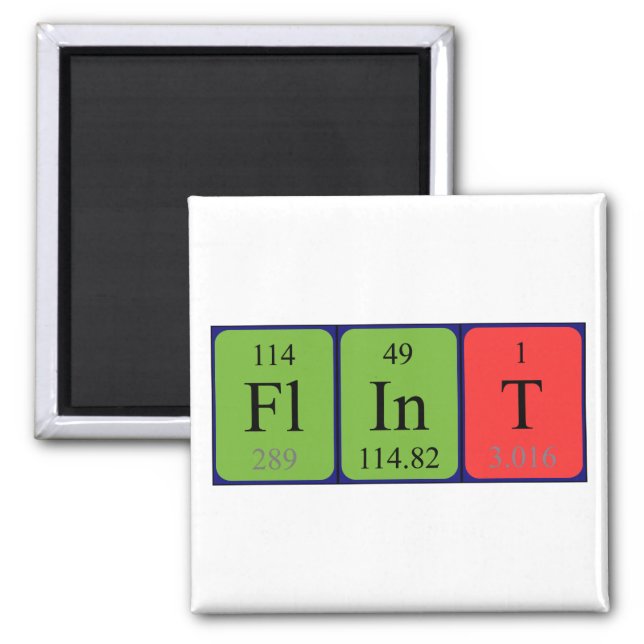 Flint periodic table name magnet (Front)