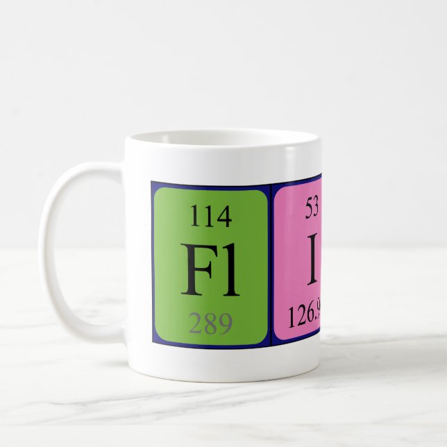 Flint periodic table name mug (Left)