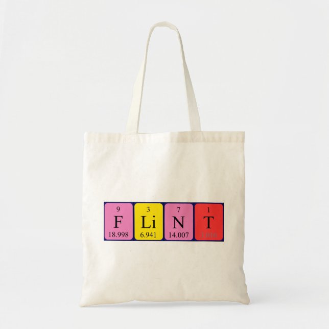 Flint periodic table name tote bag (Front)