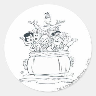 Flintstones Families1 Classic Round Sticker