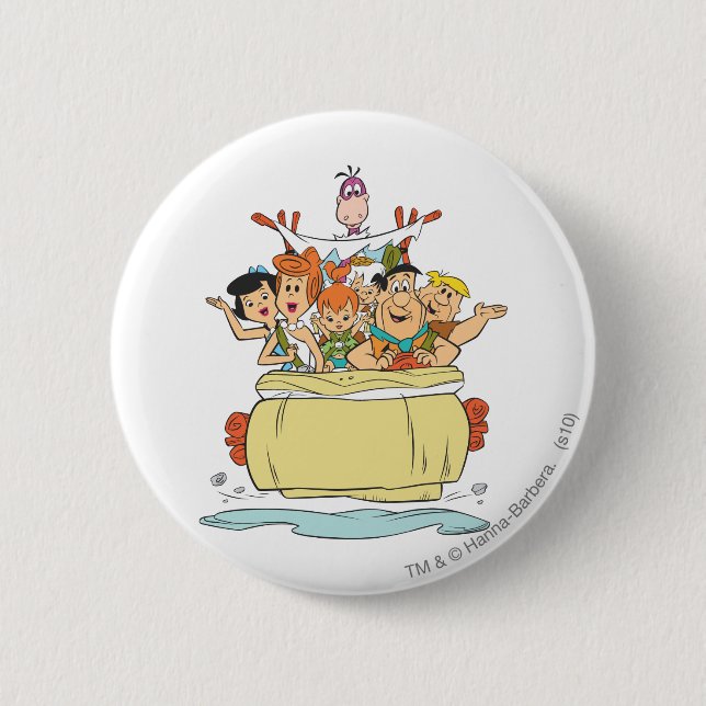 Flintstones Family Roadtrip 6 Cm Round Badge (Front)