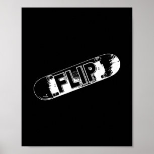 Flip Cool Skateboard Skate Design Skateboarding Sk Poster