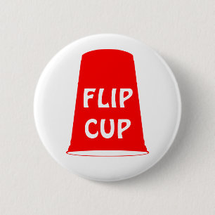 flip cup 6 cm round badge