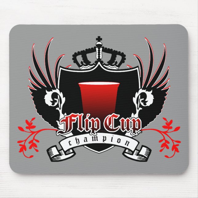 flip cup champion royal crest mouse mat (Front)