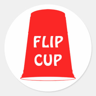 flip cup classic round sticker