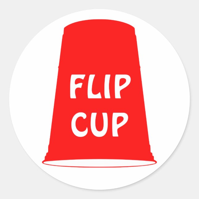 flip cup classic round sticker (Front)